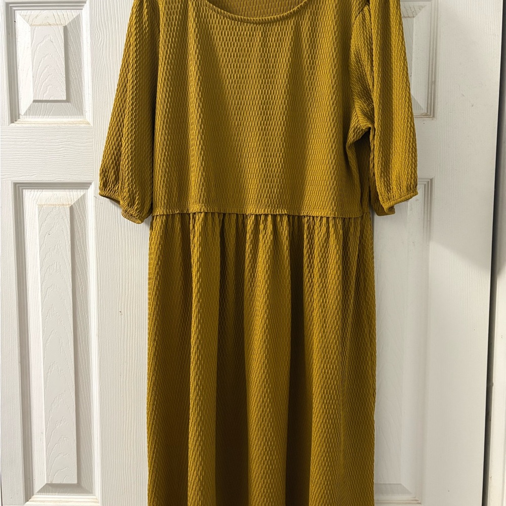 Gilli Mustard Yellow Textured Dress